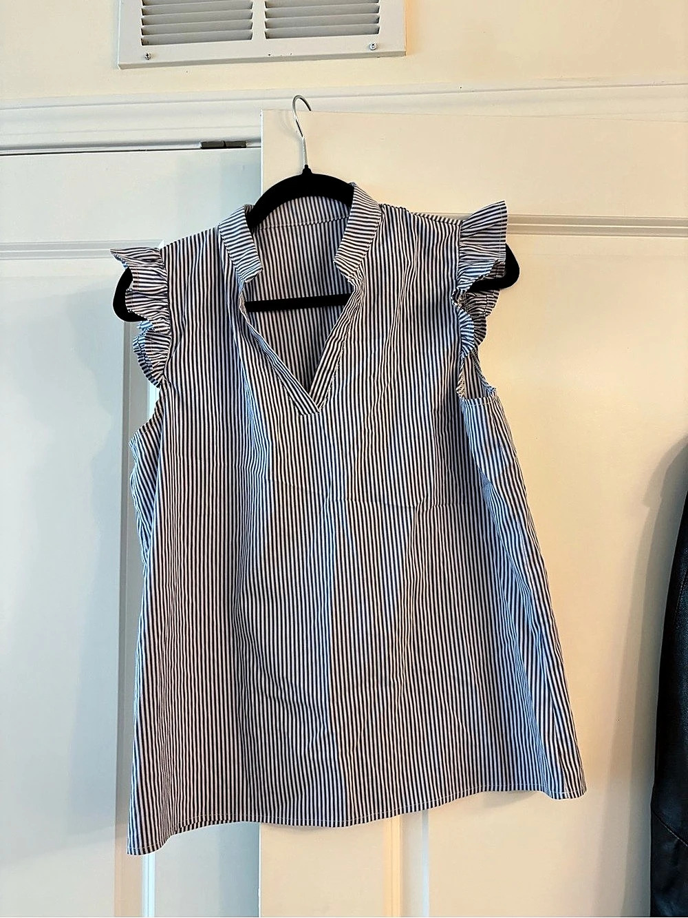 Striped Ruffle Sleeve Blouse - Picture 1 of 2